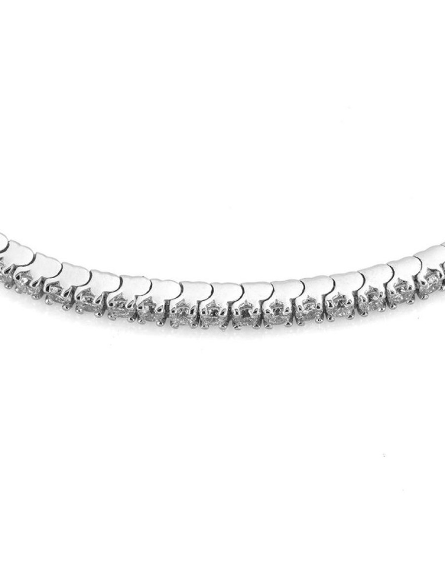 Gioielli Gioiello Italiano Oro | Bracciale Tennis In Oro Bianco 18Kt Con 2.12Ct Di Diamanti