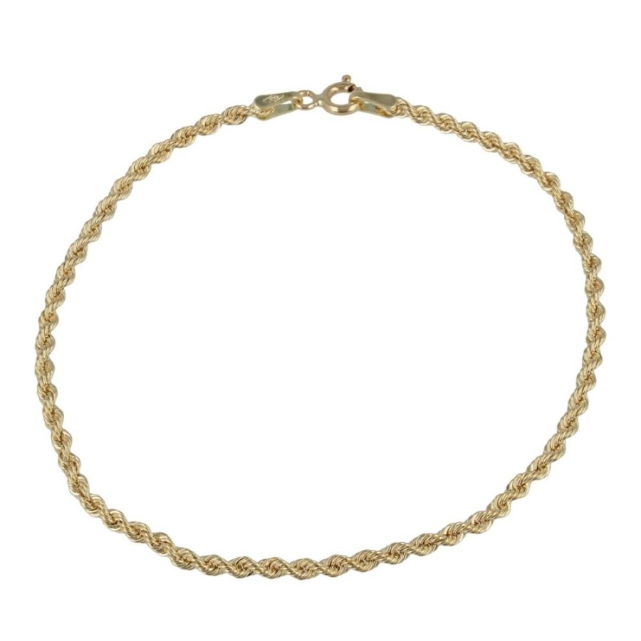 Gioielli Gioiello Italiano Oro | Bracciale Corda Sottile In Oro Giallo 14Kt