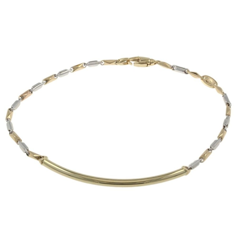 Gioielli Gioiello Italiano Oro | Bracciale "Tubo" In Oro Bicolore 14Kt Brunito/Rosa