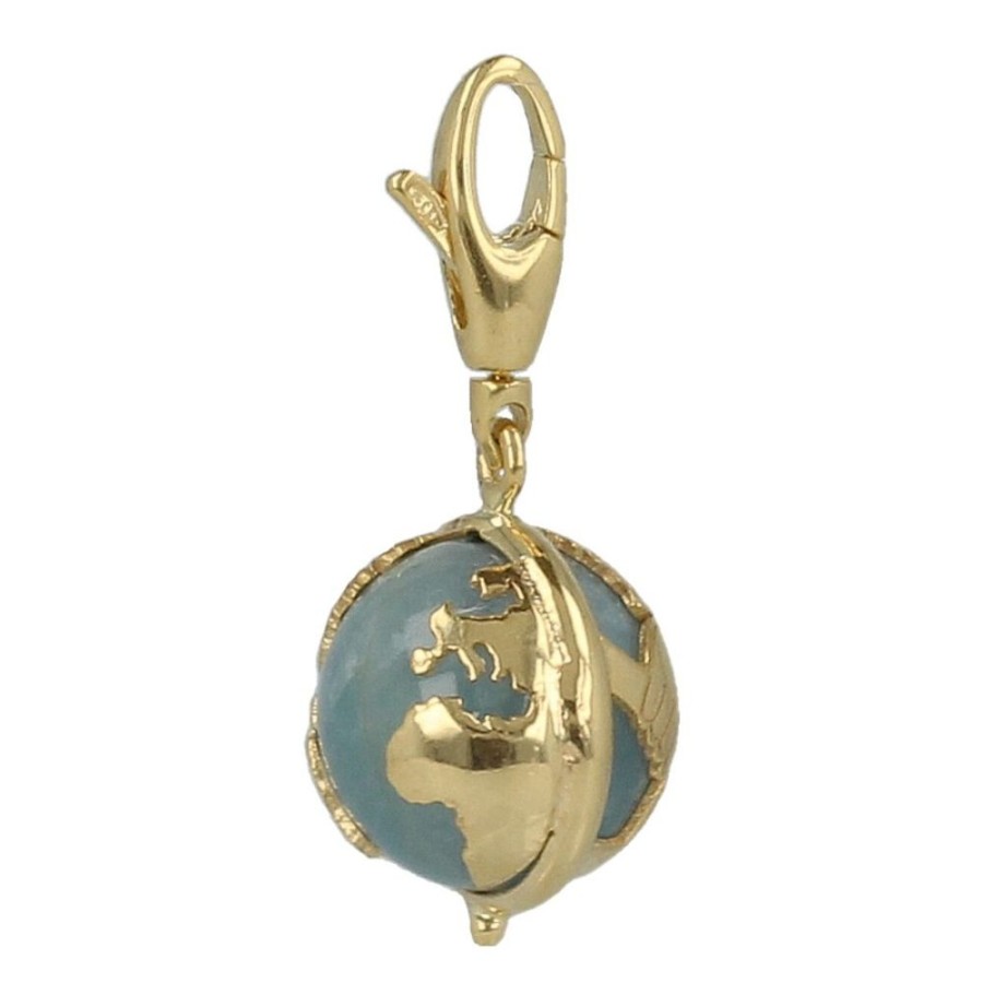 Gioielli Gioiello Italiano | Charm "We" In Oro Giallo 14Kt E Acquamarina Milk