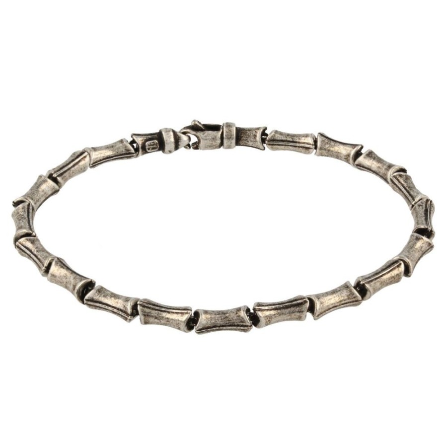 Gioielli Gioiello Italiano Argento | Bracciale Bambu Anticato In Argento