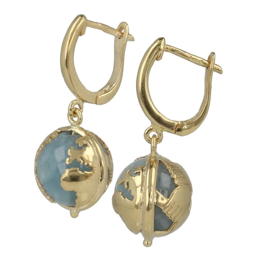 Gioielli Gioiello Italiano Oro | Orecchini "We" In Oro Giallo 14Kt Con Acquamarina Milk