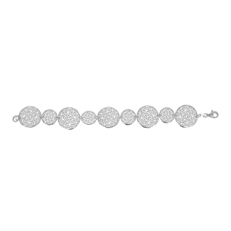 Gioielli Gioiello Italiano Argento | Bracciale Con Cerchi In Argento Sterling 925