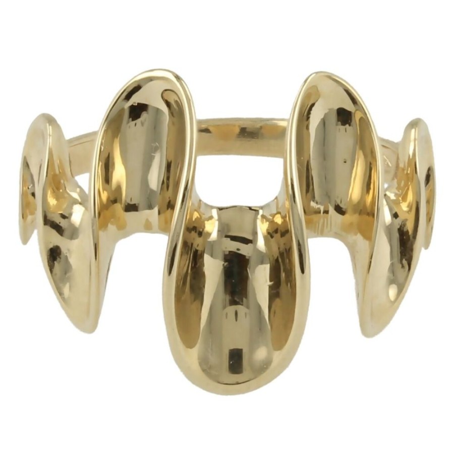 Gioielli Gioiello Italiano Oro | Anello "Crest" In Oro Bianco O Giallo 14Kt