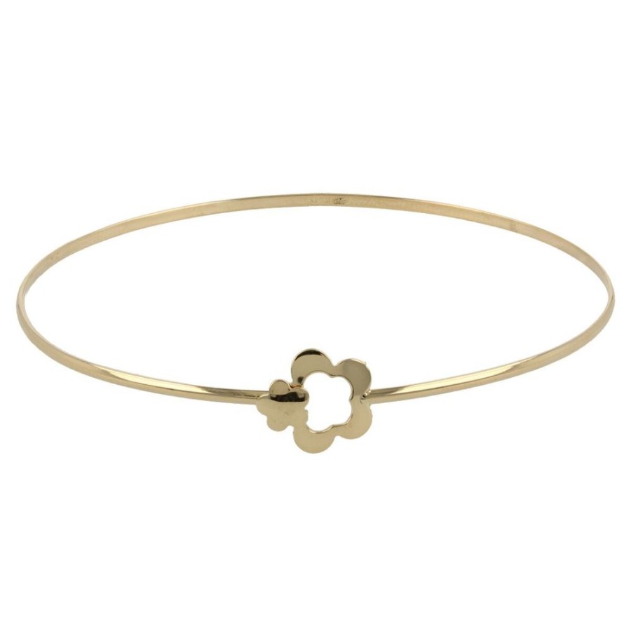 Gioielli Gioiello Italiano Oro | Bracciale Bangle Flessibile Con Fiori