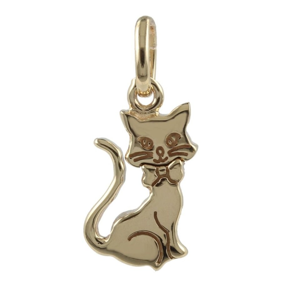 Gioielli Gioiello Italiano | Pendente "Gatto" In Oro Giallo 14Kt