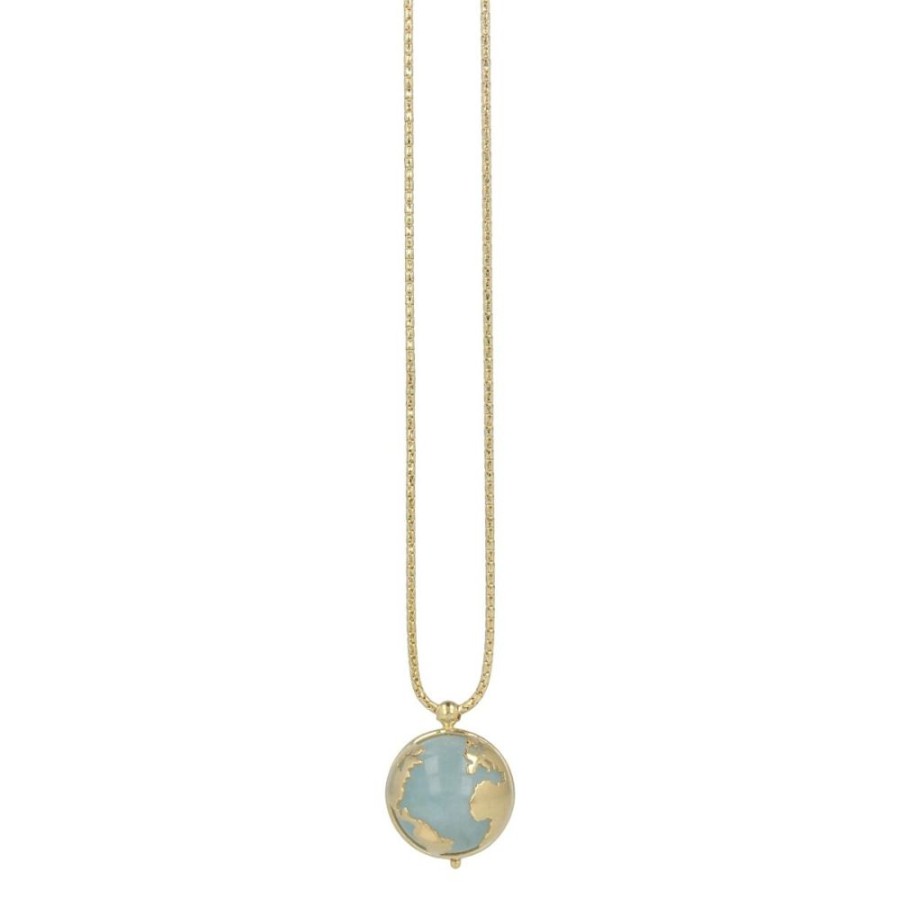 Gioielli Gioiello Italiano Oro | Collana "We" In Oro Giallo 14Kt Con Acquamarina Milk