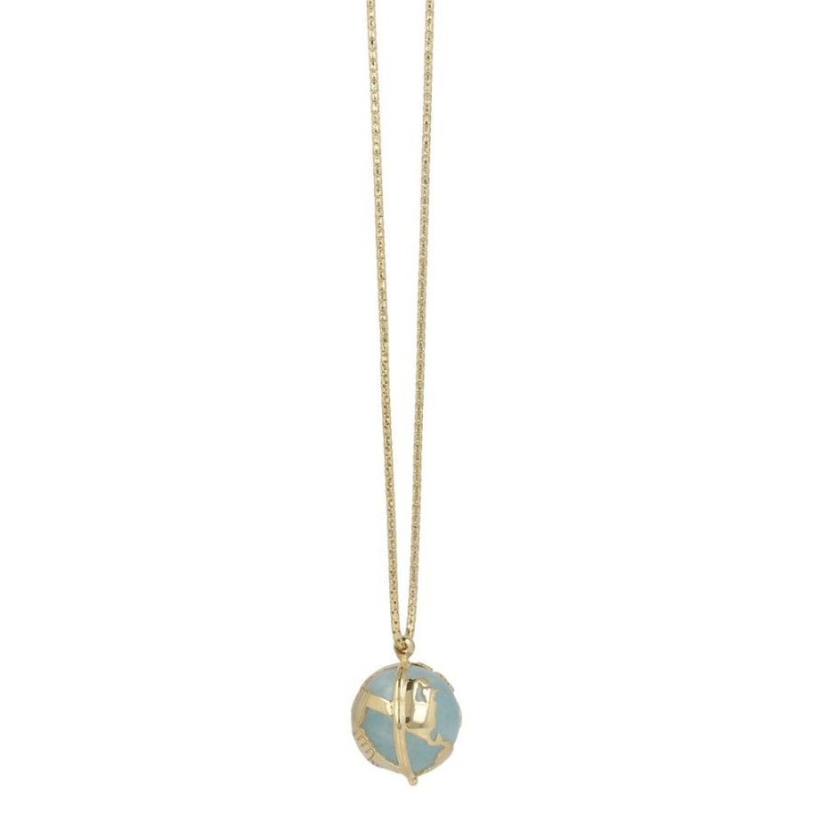 Gioielli Gioiello Italiano Oro | Collana "We" In Oro Giallo 14Kt Con Acquamarina Milk