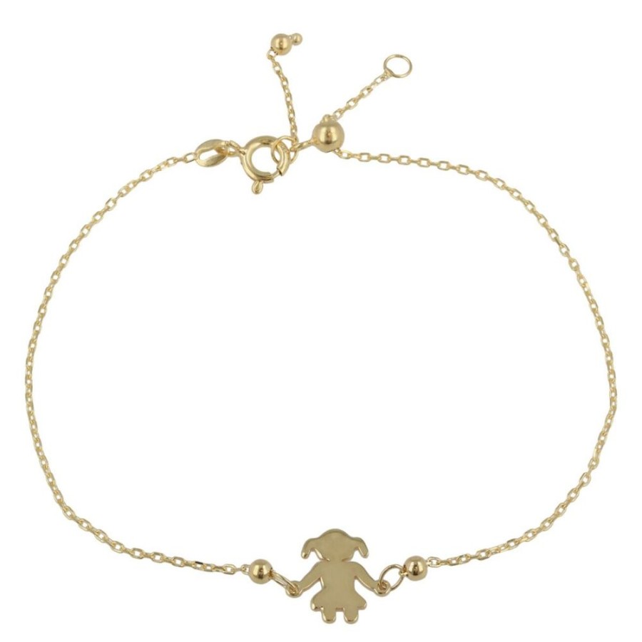 Gioielli Gioiello Italiano Oro | Bracciale "Bambina" Regolabile In Oro Giallo 14Kt