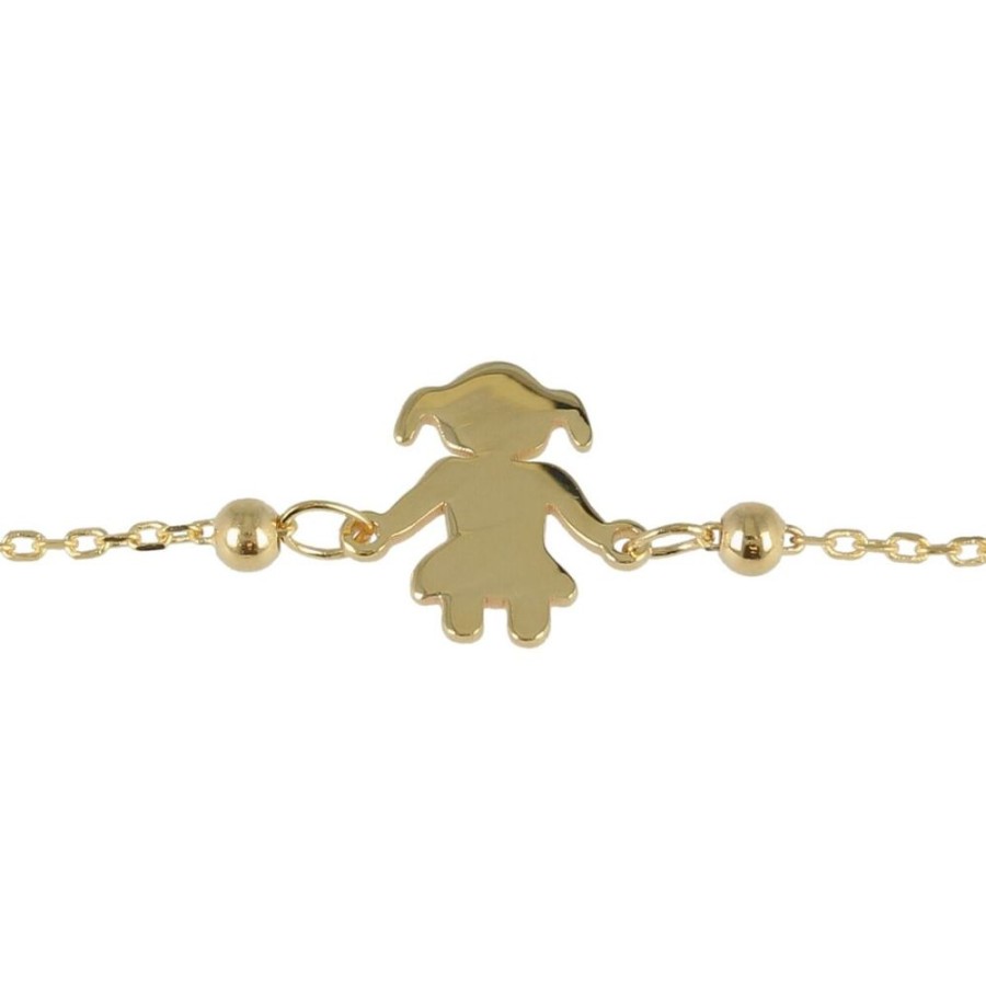 Gioielli Gioiello Italiano Oro | Bracciale "Bambina" Regolabile In Oro Giallo 14Kt