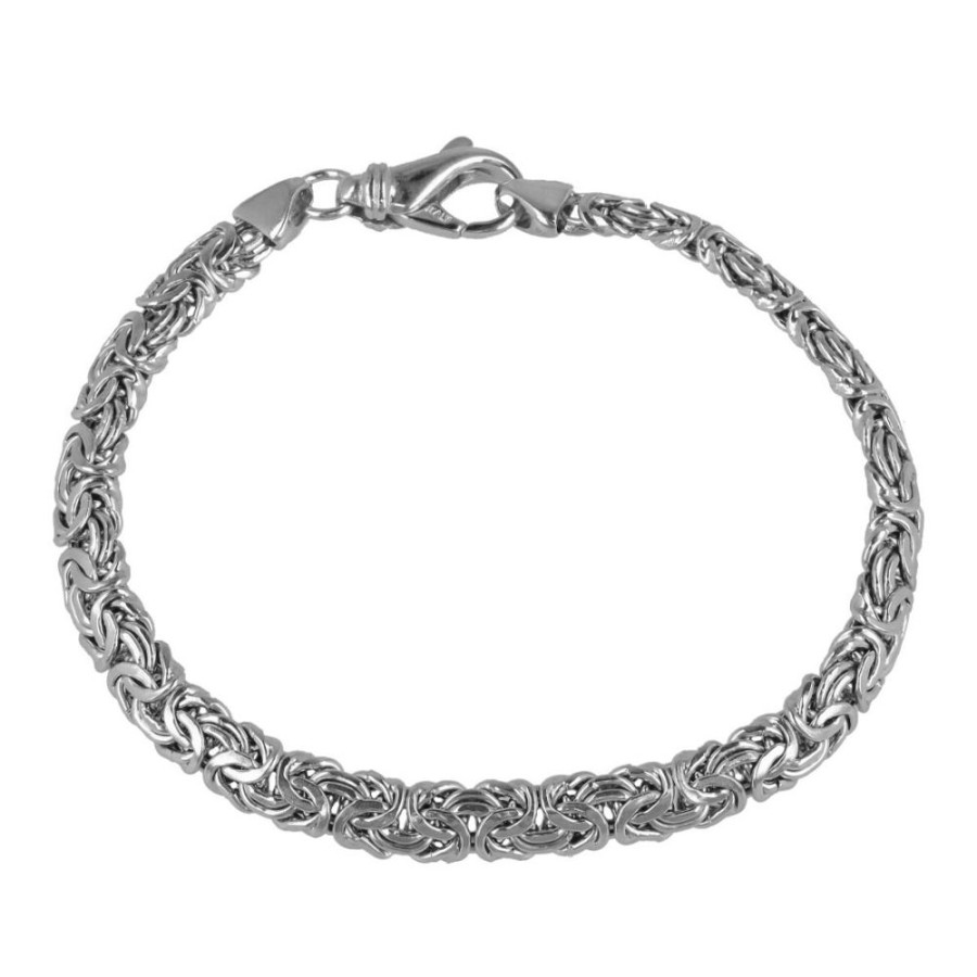 Gioielli Gioiello Italiano Argento | Bracciale Bizantino In Argento Sterling 925