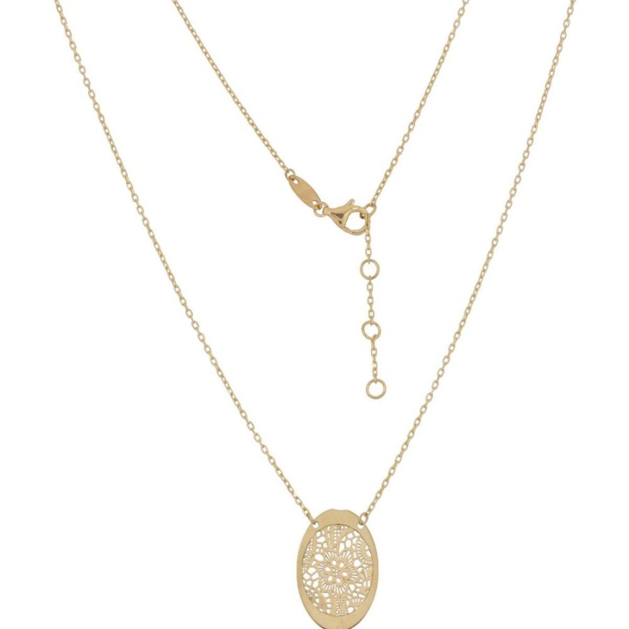 Gioielli Gioiello Italiano Oro | Collana Ovale "Pizzo D'Oro" In Oro Giallo