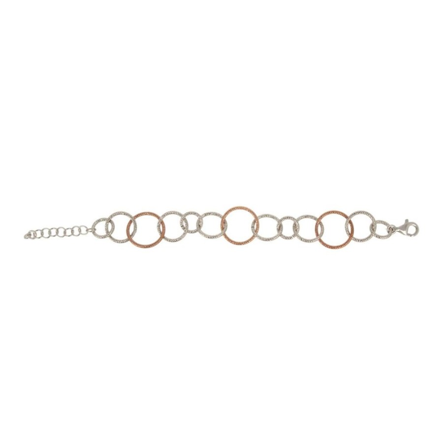 Gioielli Gioiello Italiano Argento | Bracciale Ad Anelli In Argento Sterling 925