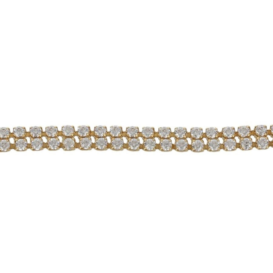 Gioielli Gioiello Italiano Tennis | Bracciale Tennis In Oro Giallo Con 158 Zirconi Bianchi