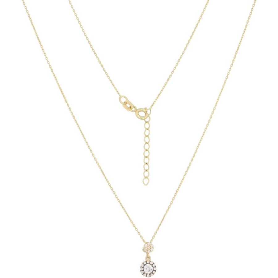 Gioielli Gioiello Italiano Oro | Collana Ad Effetto Invecchiato In Oro 14Kt Con Zirconi Bianco