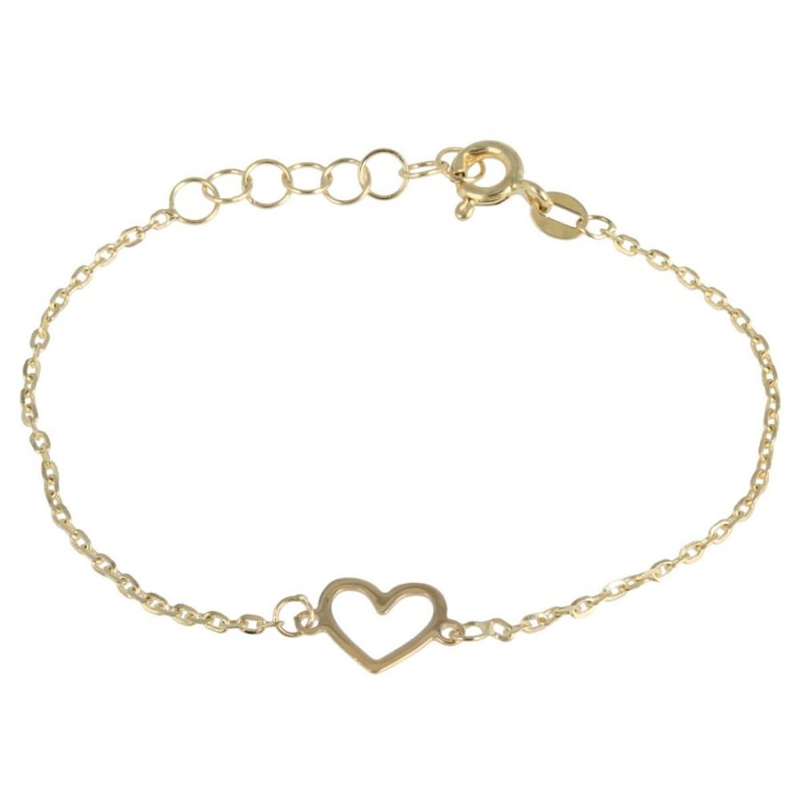 Gioielli Gioiello Italiano Oro | Bracciale Da Bambina In Oro Giallo Con Cuore