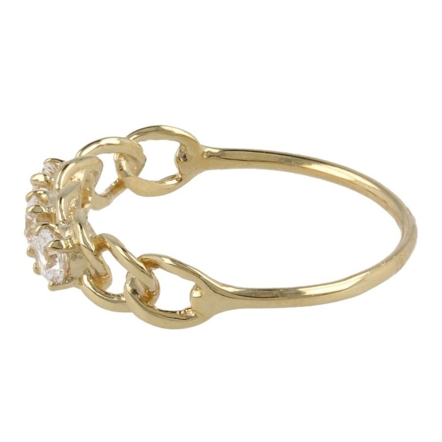 Gioielli Gioiello Italiano Oro | Anello Trilogy In Oro 14Kt Con Zirconi