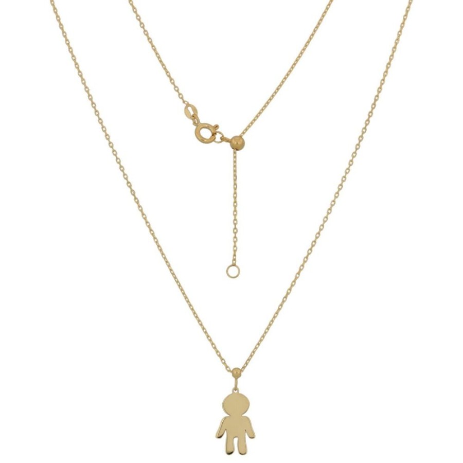 Gioielli Gioiello Italiano Oro | Collana Regolabile "Bambino" In Oro Giallo 14Kt