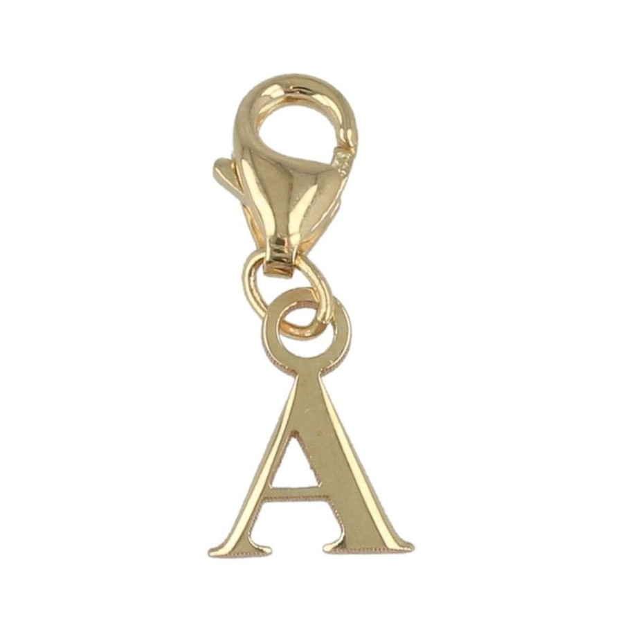 Gioielli Gioiello Italiano | Lettere Charm In Oro Giallo 14Kt Con Moschettone