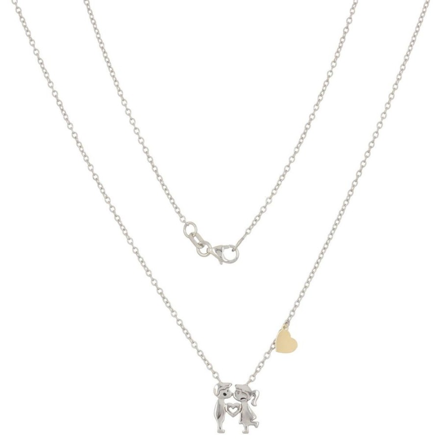 Gioielli Gioiello Italiano Oro | Collana "Kiss" In Oro Bianco 14Kt