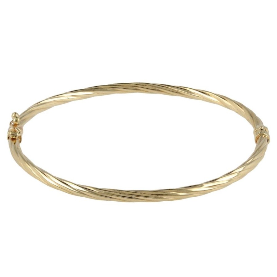 Gioielli Gioiello Italiano Oro | Bracciale Rigido Ovale In Oro 14Kt