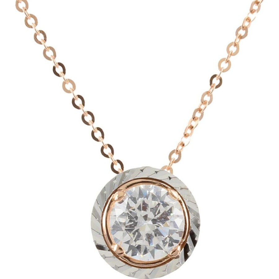 Gioielli Gioiello Italiano Oro | Collana Punto Luce Con Zircone In Oro 14Kt